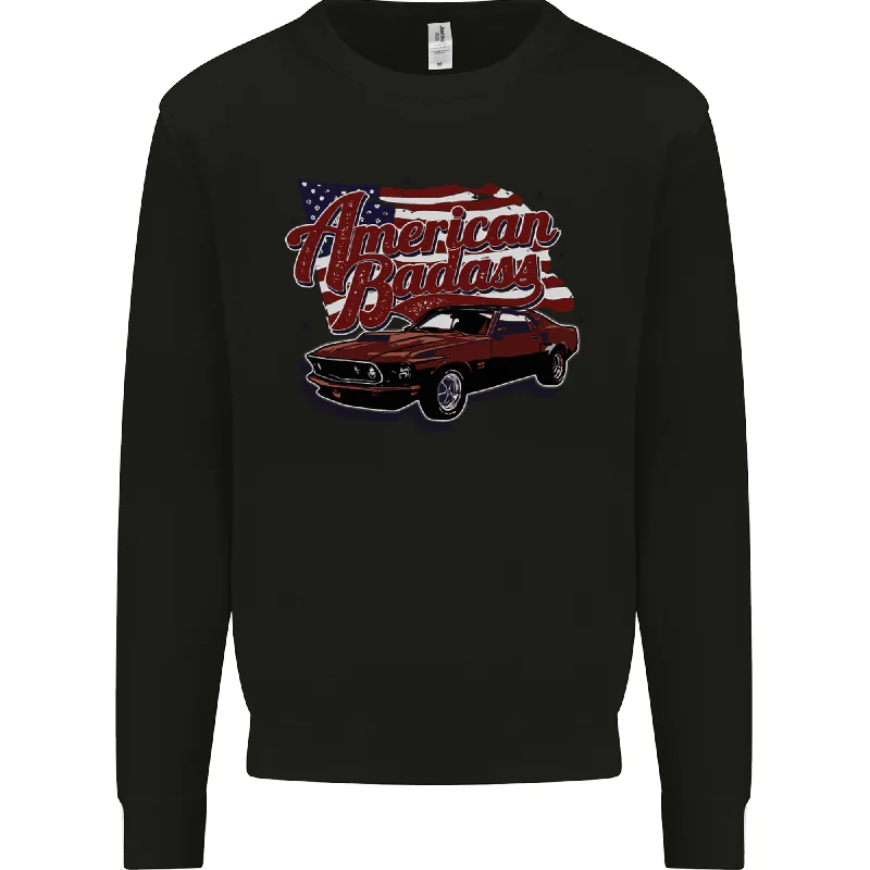 American Badass Muscle Car Mens Sweatshirt Jumper Hoodie with Frayed Bohemian Relaxed American Badass Muscle Car Mens Sweatshirt Jumper Hoodie with Frayed Bohemian Relaxed