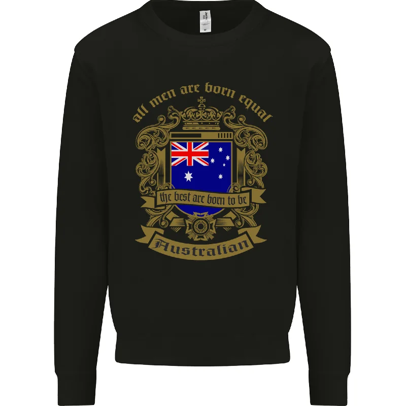 All Men Are Born Equal Australian Australia Mens Sweatshirt Jumper Hoodie with Metallic Shiny Futuristic All Men Are Born Equal Australian Australia Mens Sweatshirt Jumper Hoodie with Metallic Shiny Futuristic