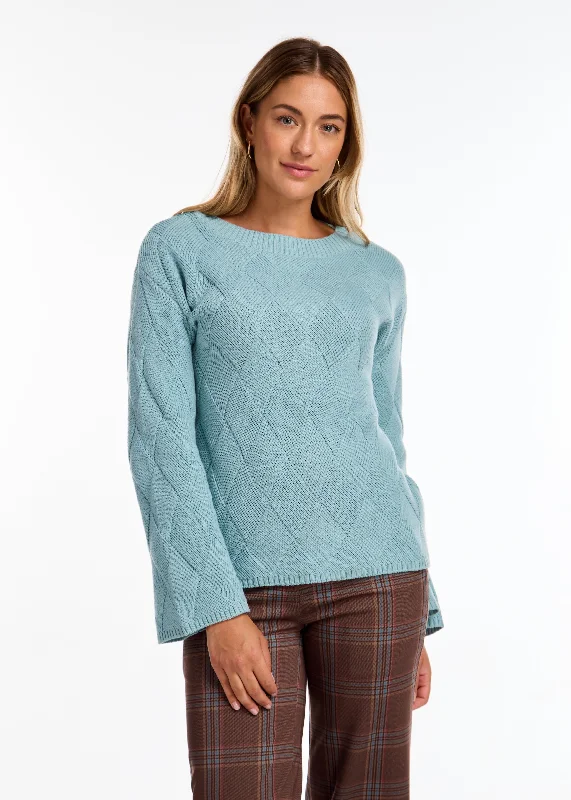 FDJ French Dressing Long Sleeve Boat Neck Sweater 1829753-AQU Aqua Hooded Sweater Collared Sweater Shawl Collar FDJ French Dressing Long Sleeve Boat Neck Sweater 1829753-AQU Aqua Hooded Sweater Collared Sweater Shawl Collar