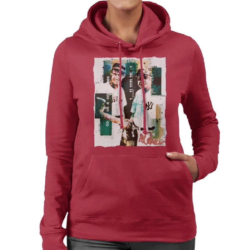 Sidney Maurer Original Portrait Of Ted Williams And Babe Ruth Women's Hooded Sweatshirt Hoodie with Velcro Closure Adjustable Secure Sidney Maurer Original Portrait Of Ted Williams And Babe Ruth Women's Hooded Sweatshirt Hoodie with Velcro Closure Adjustable Secure