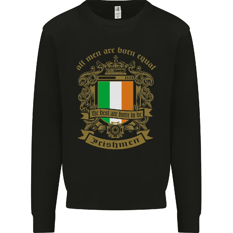 All Men Are Born Equal Irish Ireland Mens Sweatshirt Jumper Hoodie with Tied Waist Feminine Flattering All Men Are Born Equal Irish Ireland Mens Sweatshirt Jumper Hoodie with Tied Waist Feminine Flattering