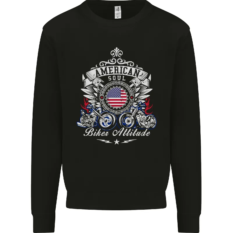American Biker Attitude Motorcycle America Mens Sweatshirt Jumper Hoodie with Longline Fit Extended Stylish American Biker Attitude Motorcycle America Mens Sweatshirt Jumper Hoodie with Longline Fit Extended Stylish