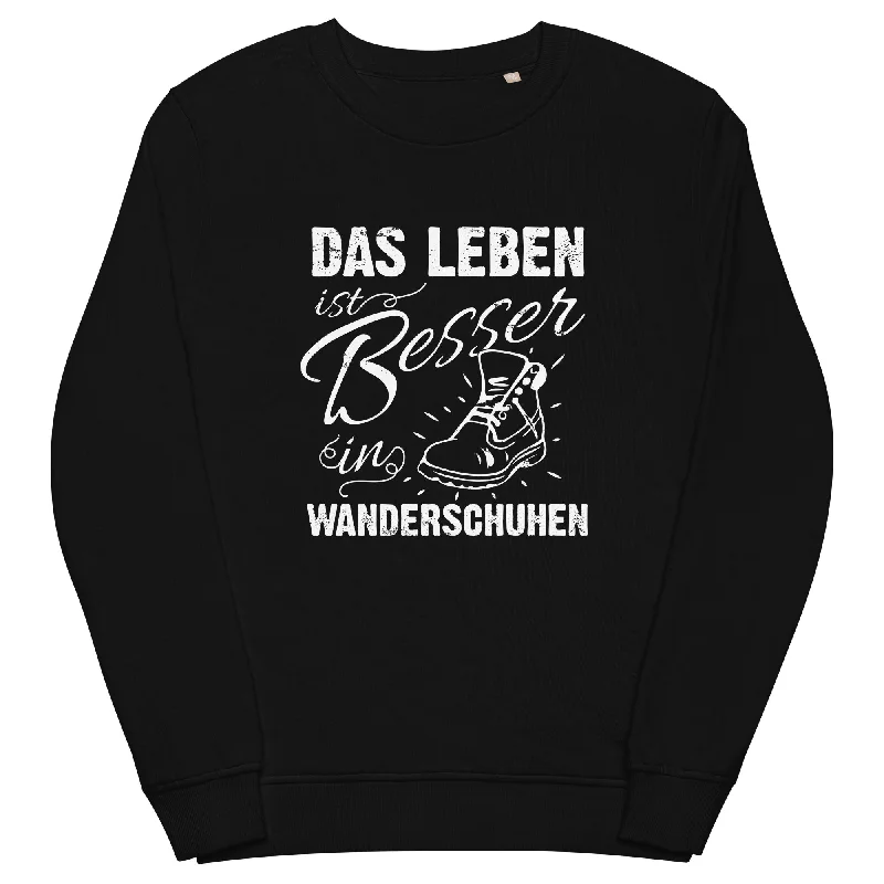 Leben besser in Wanderschuhen - Unisex Premium Organic Sweatshirt Hoodie with Fur Luxurious Winter Leben besser in Wanderschuhen - Unisex Premium Organic Sweatshirt Hoodie with Fur Luxurious Winter