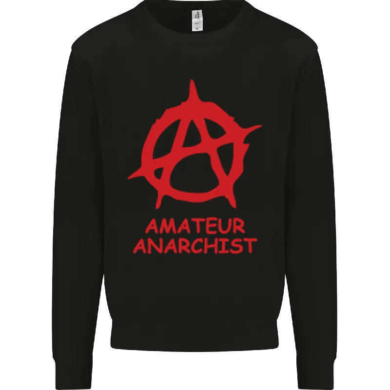 Amateur Anarchist Anarchism Activist Funny Mens Sweatshirt Jumper Hoodie with Strings Custom Fit Adjustable Amateur Anarchist Anarchism Activist Funny Mens Sweatshirt Jumper Hoodie with Strings Custom Fit Adjustable