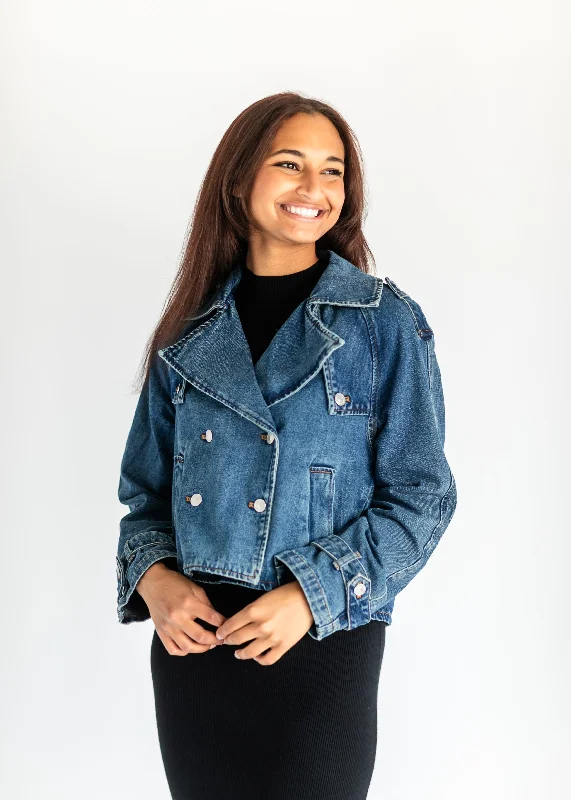 Steve Madden® Sirus Denim Trench Coat - FINAL SALE Vent Hem Cuff