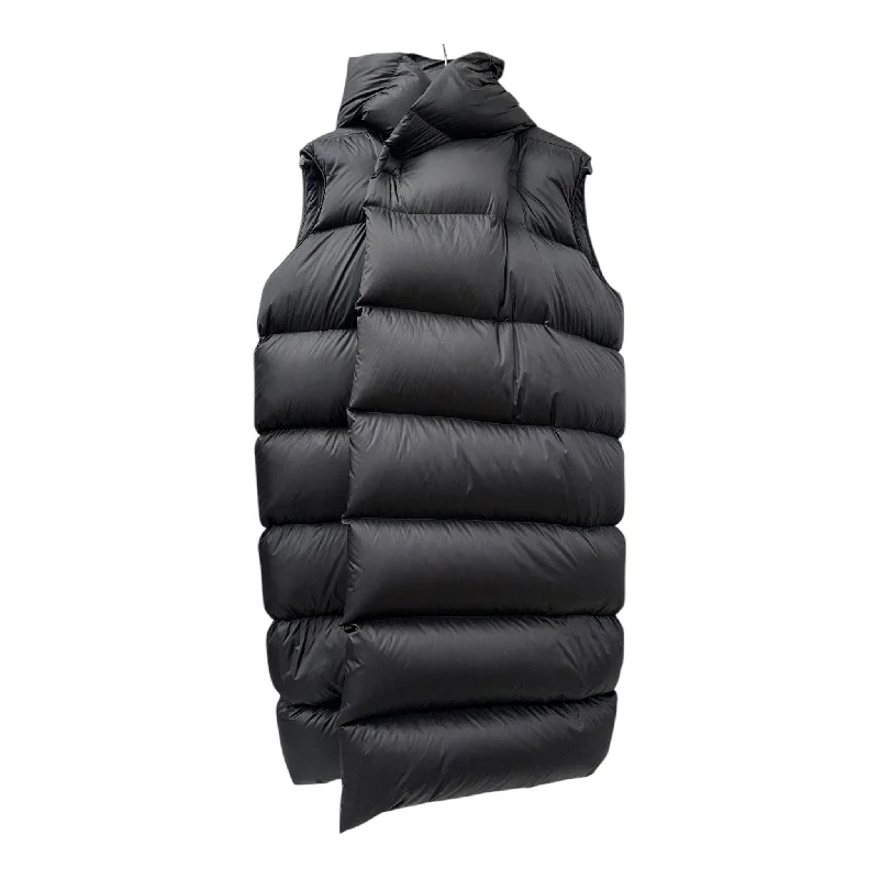 Rick Owens/Coat/6/Nylon/BLK/HOODED PUFFER DOWN VEST Denim Leather Suede