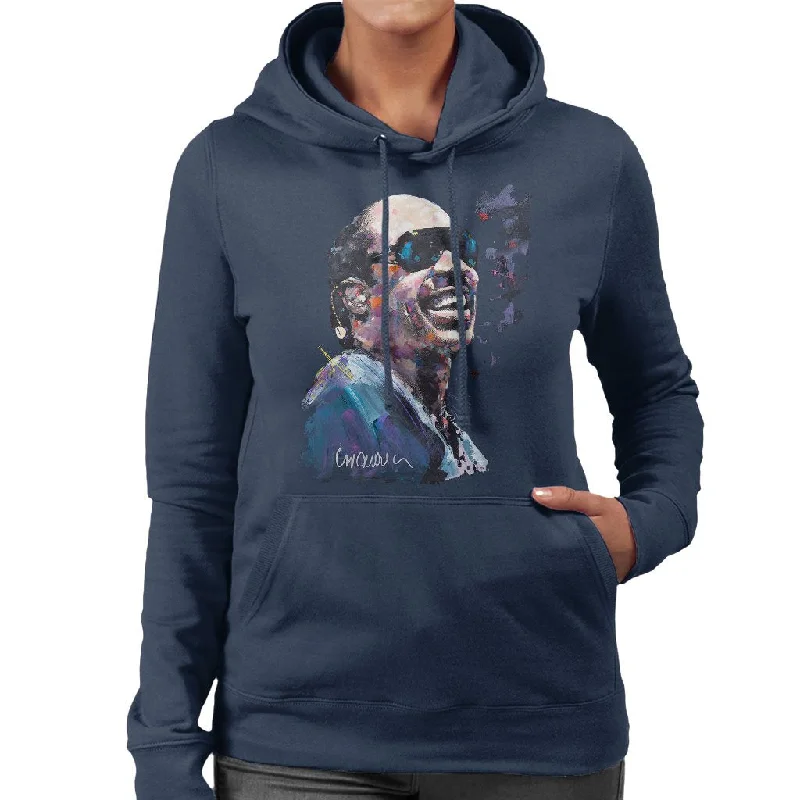 Sidney Maurer Original Portrait Of Stevie Wonder Women's Hooded Sweatshirt Hoodie with Gradient Ombre Colorful Sidney Maurer Original Portrait Of Stevie Wonder Women's Hooded Sweatshirt Hoodie with Gradient Ombre Colorful
