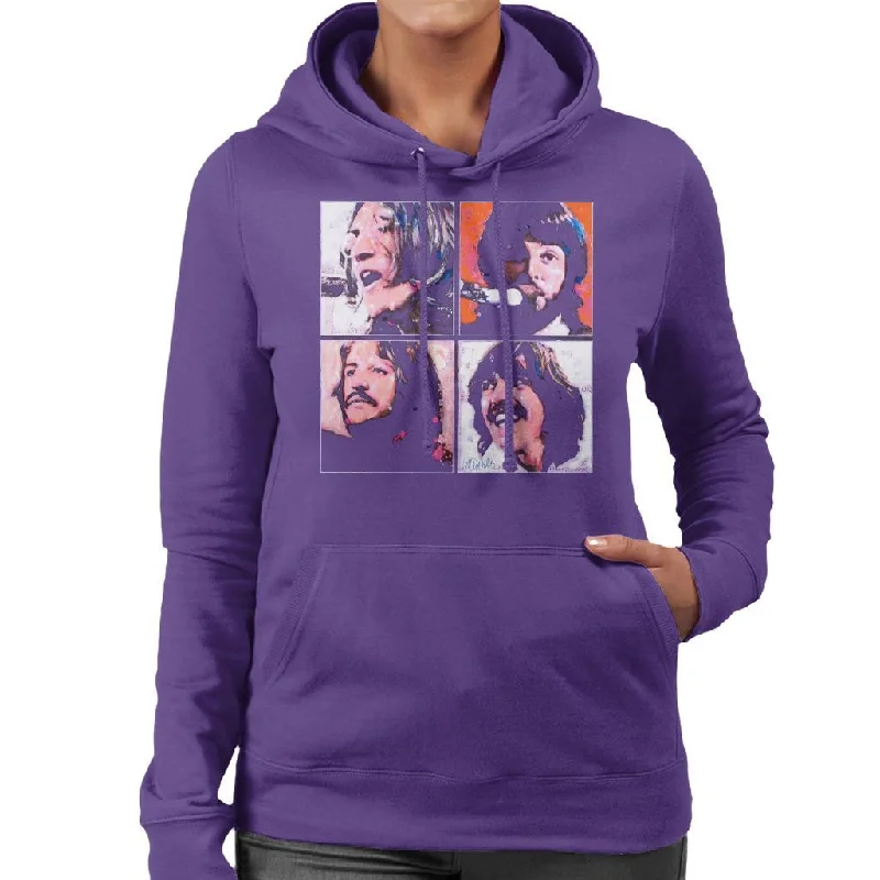 Sidney Maurer Original Portrait Of The Beatles Let It Be Women's Hooded Sweatshirt Hoodie with Side Slits Relaxed Casual Sidney Maurer Original Portrait Of The Beatles Let It Be Women's Hooded Sweatshirt Hoodie with Side Slits Relaxed Casual