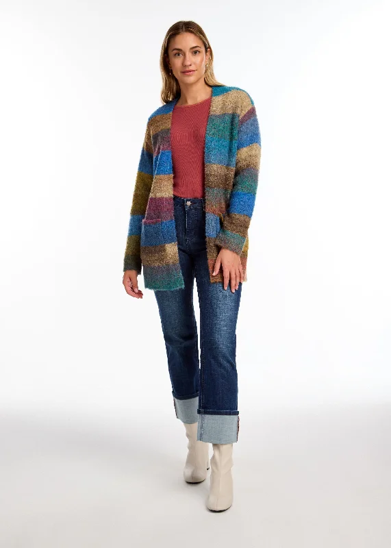 FDJ Striped Spacedye Cardigan Sweater 1277104-TBSD Tie Dye Boucle Boxy Sweater Fitted Sweater A-Line FDJ Striped Spacedye Cardigan Sweater 1277104-TBSD Tie Dye Boucle Boxy Sweater Fitted Sweater A-Line