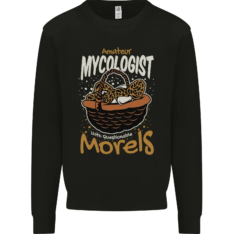 Amateur Mycologist Funny Mushroom Mens Sweatshirt Jumper Hoodie with Applique Textured Unique Amateur Mycologist Funny Mushroom Mens Sweatshirt Jumper Hoodie with Applique Textured Unique