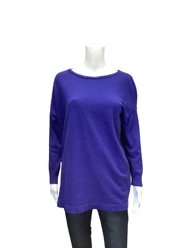 Eileen Fisher Women's Sweater Purple Wool Size: S/P Denim Fabric Leather Fabric Suede Fabric Eileen Fisher Women's Sweater Purple Wool Size: S/P Denim Fabric Leather Fabric Suede Fabric