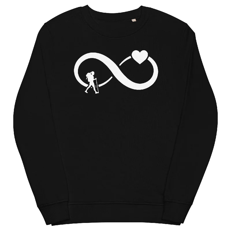 Infinity Heart and Hiking 1 - Unisex Premium Organic Sweatshirt Hoodie with Pattern Geometric Abstract Infinity Heart and Hiking 1 - Unisex Premium Organic Sweatshirt Hoodie with Pattern Geometric Abstract