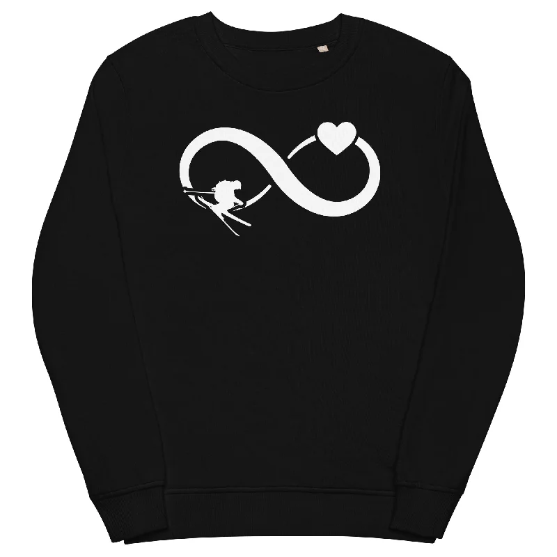 Infinity Heart and Skiing - Unisex Premium Organic Sweatshirt Hoodie with Ribbed Cuffs Snug Fit Comfort Infinity Heart and Skiing - Unisex Premium Organic Sweatshirt Hoodie with Ribbed Cuffs Snug Fit Comfort