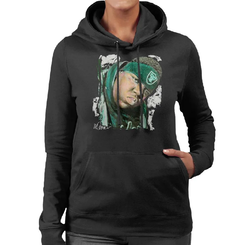 Sidney Maurer Original Portrait Of Notorious BIG Women's Hooded Sweatshirt Hoodie with Hem Ribbing Snug Secure Sidney Maurer Original Portrait Of Notorious BIG Women's Hooded Sweatshirt Hoodie with Hem Ribbing Snug Secure