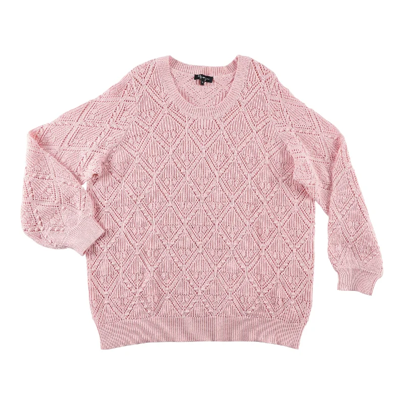 lily morgan Women's Plus Pointelle Pullover Sweater Fleece Fabric Down Fabric Feather Fabric lily morgan Women's Plus Pointelle Pullover Sweater Fleece Fabric Down Fabric Feather Fabric