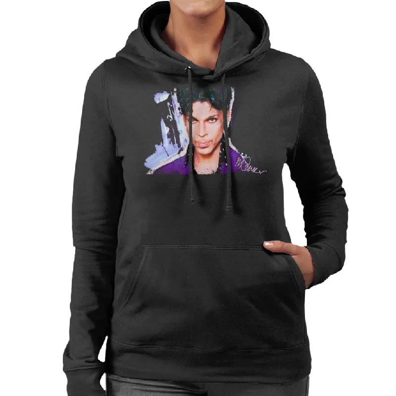 Sidney Maurer Original Portrait Of Prince Polka Dot Women's Hooded Sweatshirt Hoodie with Batwing Sleeves Loose Dramatic Sidney Maurer Original Portrait Of Prince Polka Dot Women's Hooded Sweatshirt Hoodie with Batwing Sleeves Loose Dramatic