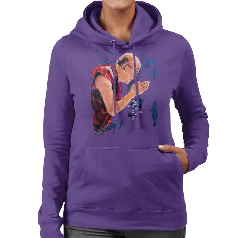 Sidney Maurer Original Portrait Of The Dalai Lama Women's Hooded Sweatshirt Hoodie with Print Artistic Unique Sidney Maurer Original Portrait Of The Dalai Lama Women's Hooded Sweatshirt Hoodie with Print Artistic Unique