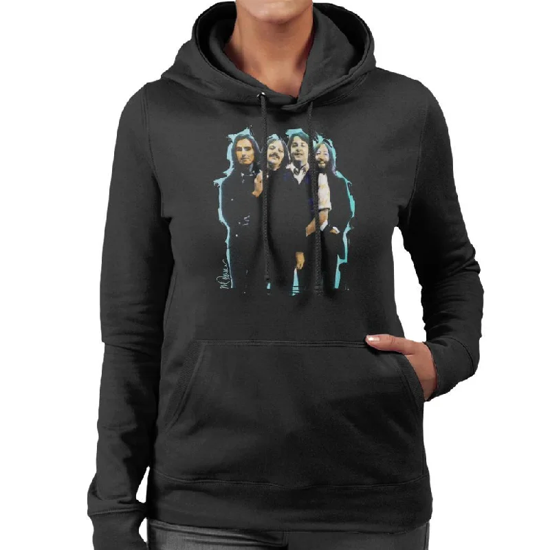 Sidney Maurer Original Portrait Of The Beatles Long Hair Women's Hooded Sweatshirt Hoodie with Hem Elastic Stretchable Comfortable Sidney Maurer Original Portrait Of The Beatles Long Hair Women's Hooded Sweatshirt Hoodie with Hem Elastic Stretchable Comfortable