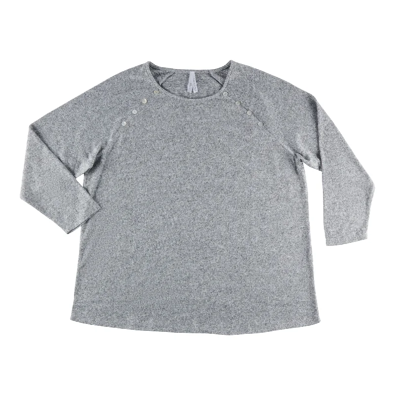 Women's Plus Sweater Knit Top with Button Detailing Boxy Sweater Fitted Sweater A-Line Women's Plus Sweater Knit Top with Button Detailing Boxy Sweater Fitted Sweater A-Line