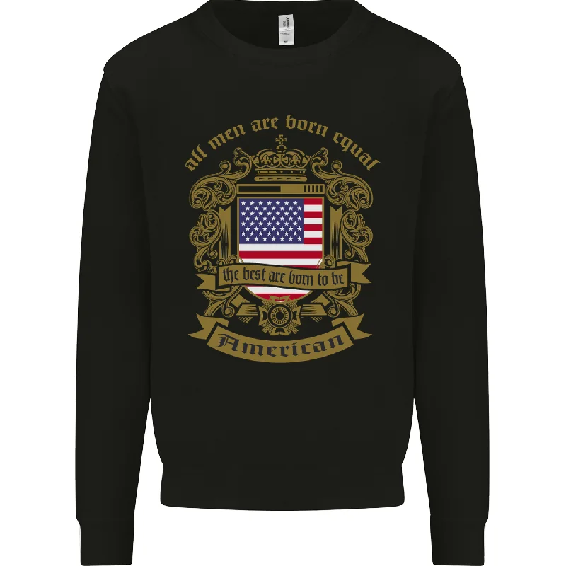 All Men Are Born Equal American America USA Mens Sweatshirt Jumper Hoodie with Fur Luxurious Winter All Men Are Born Equal American America USA Mens Sweatshirt Jumper Hoodie with Fur Luxurious Winter