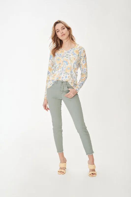 FDJ Printed V-Neck Sweater 1748380-FLO Mid Century Floral Houndstooth Herringbone Solid FDJ Printed V-Neck Sweater 1748380-FLO Mid Century Floral Houndstooth Herringbone Solid