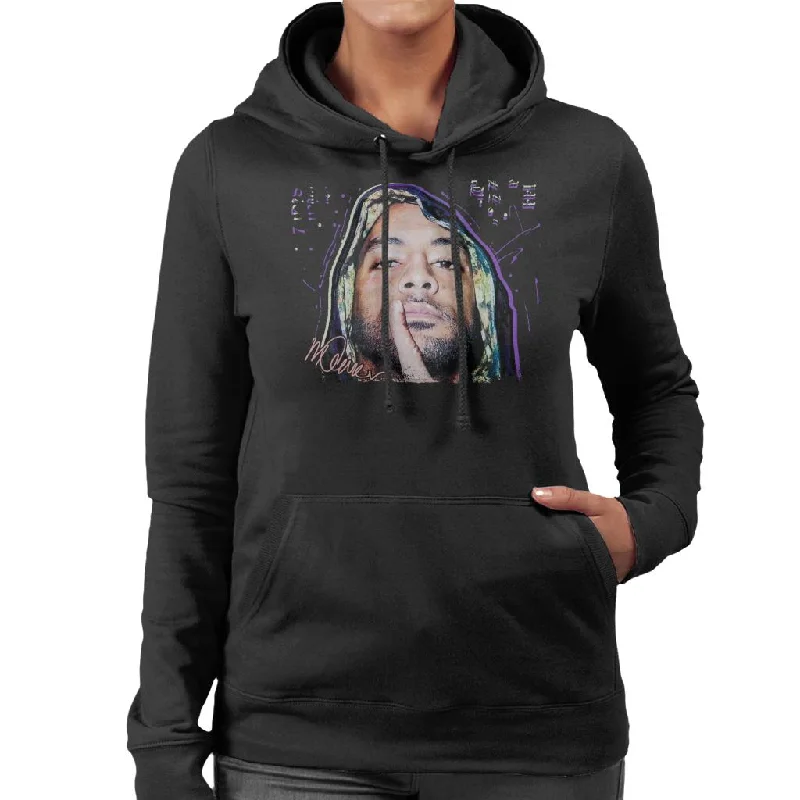 Sidney Maurer Original Portrait Of Rapper Booba Women's Hooded Sweatshirt Hoodie with Hem Fringe Bohemian Relaxed Sidney Maurer Original Portrait Of Rapper Booba Women's Hooded Sweatshirt Hoodie with Hem Fringe Bohemian Relaxed