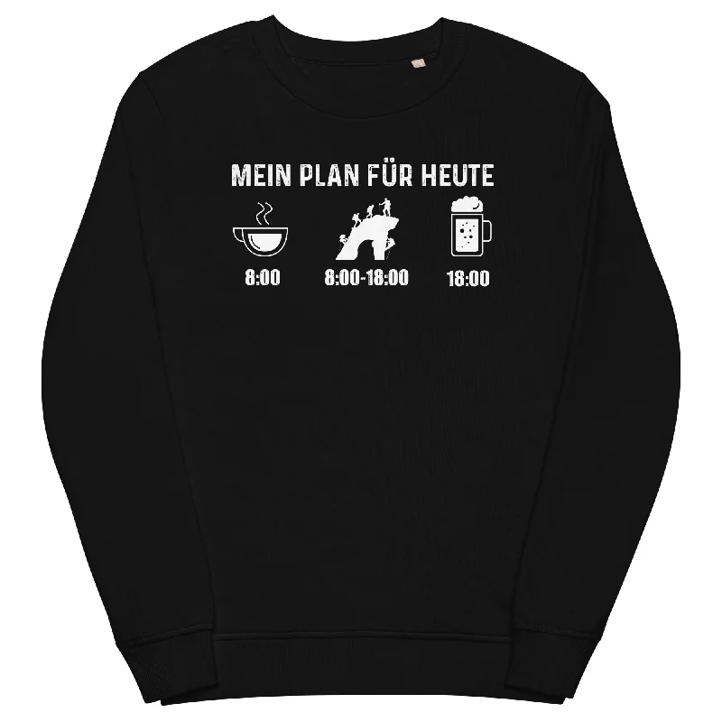 Mein Plan Für Heute - Unisex Premium Organic Sweatshirt Hoodie with Reflective Safety Nightwear Mein Plan Für Heute - Unisex Premium Organic Sweatshirt Hoodie with Reflective Safety Nightwear