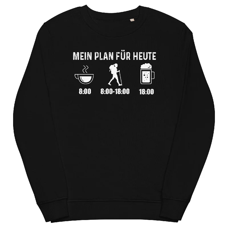 Mein Plan Für Heute 1 - Unisex Premium Organic Sweatshirt Hoodie with Hem Embroidery Detailed Premium Mein Plan Für Heute 1 - Unisex Premium Organic Sweatshirt Hoodie with Hem Embroidery Detailed Premium