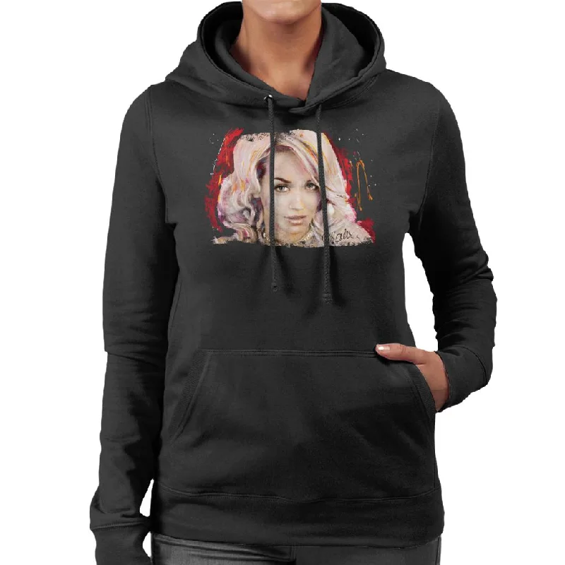 Sidney Maurer Original Portrait Of Rita Ora Pink Hair Women's Hooded Sweatshirt Hoodie with Sequins Glamorous Eye-catching Sidney Maurer Original Portrait Of Rita Ora Pink Hair Women's Hooded Sweatshirt Hoodie with Sequins Glamorous Eye-catching