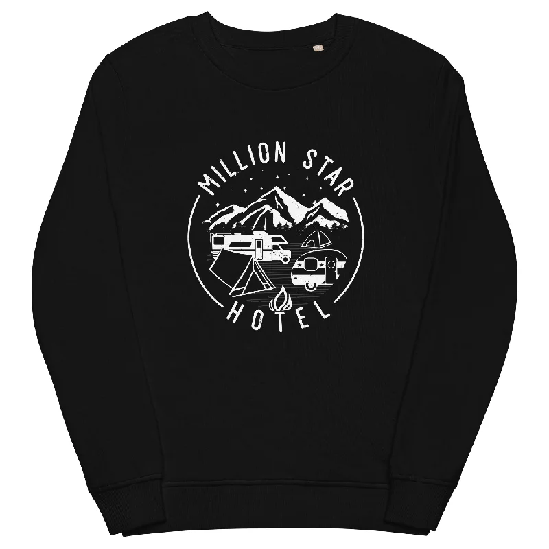 Million Star Hotel - Unisex Premium Organic Sweatshirt Hoodie with Velcro Closure Adjustable Secure Million Star Hotel - Unisex Premium Organic Sweatshirt Hoodie with Velcro Closure Adjustable Secure