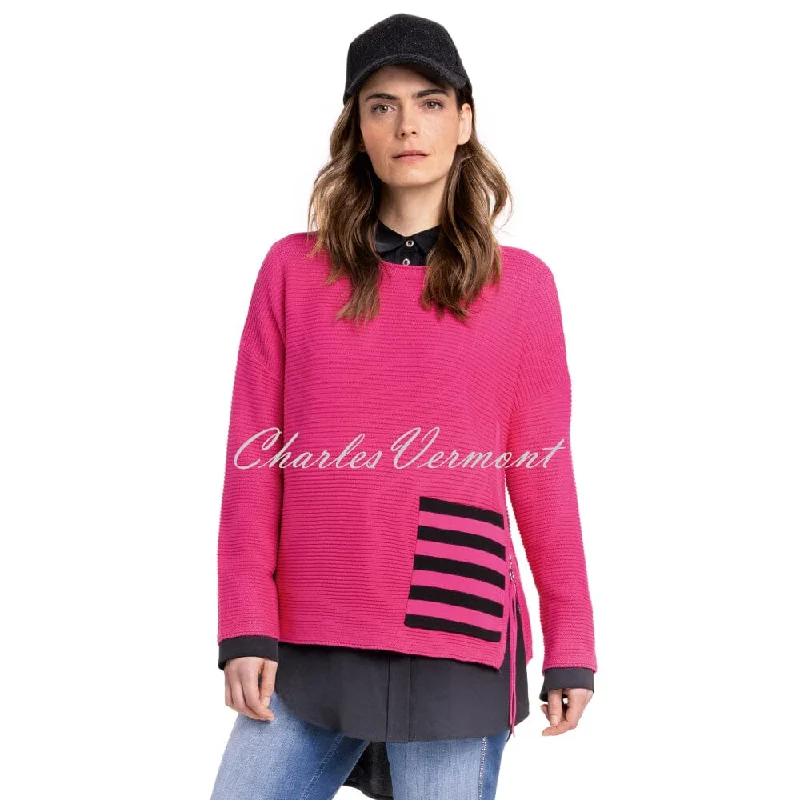 Doris Streich Striped Patch Pocket Sweater - Style 237105-42 Lightweight Heavyweight Midweight Doris Streich Striped Patch Pocket Sweater - Style 237105-42 Lightweight Heavyweight Midweight