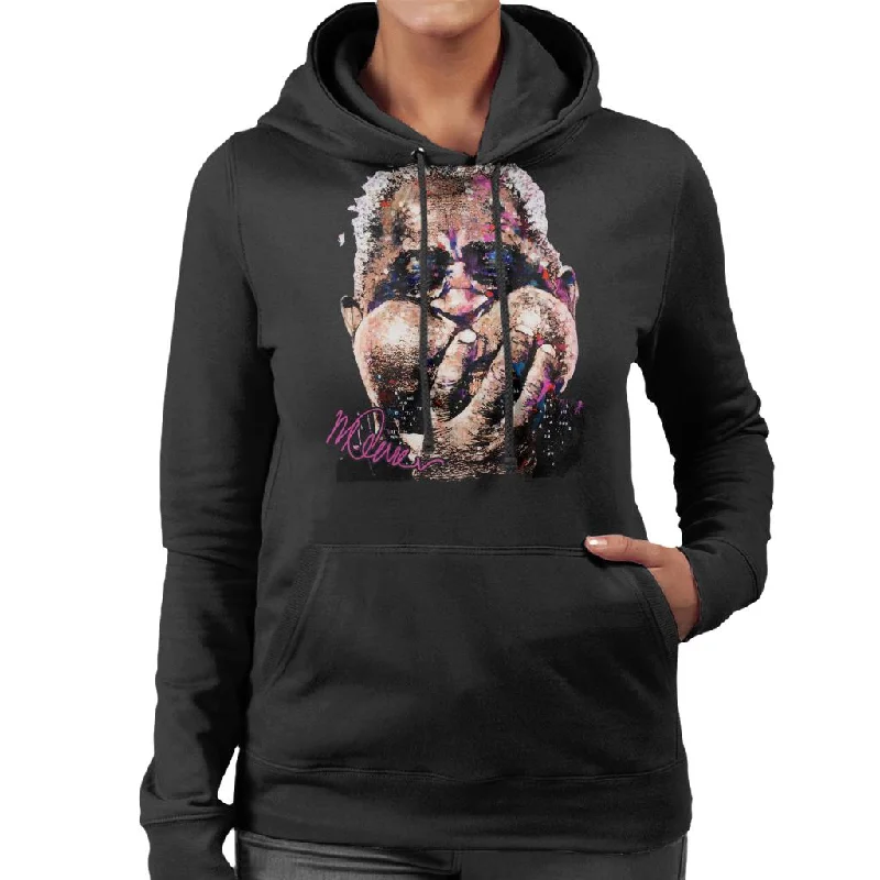 Sidney Maurer Original Portrait Of Trumpeter Dizzy Gillespie Women's Hooded Sweatshirt Hoodie with Color Block Contrast Stylish Sidney Maurer Original Portrait Of Trumpeter Dizzy Gillespie Women's Hooded Sweatshirt Hoodie with Color Block Contrast Stylish