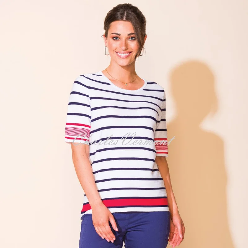 Alison Sheri Striped Sweater Top - Style A43280 Wool Sweater Cotton Sweater Cashmere Sweater Alison Sheri Striped Sweater Top - Style A43280 Wool Sweater Cotton Sweater Cashmere Sweater