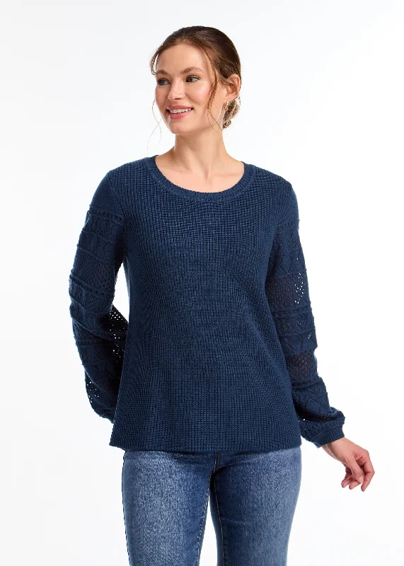 FDJ French Dressing Long Sleeve Sweater 1744624-DTEAL Deep Teal Solid Color Striped Floral Print FDJ French Dressing Long Sleeve Sweater 1744624-DTEAL Deep Teal Solid Color Striped Floral Print