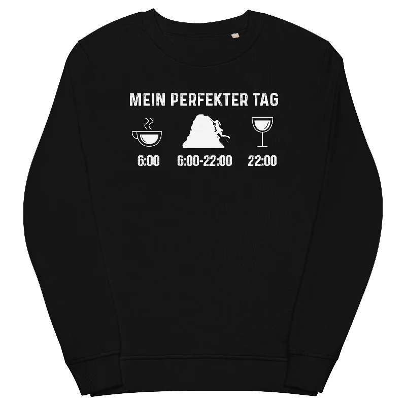 Mein Perfekter Tag 1 - Unisex Premium Organic Sweatshirt Hoodie with Applique Textured Unique Mein Perfekter Tag 1 - Unisex Premium Organic Sweatshirt Hoodie with Applique Textured Unique