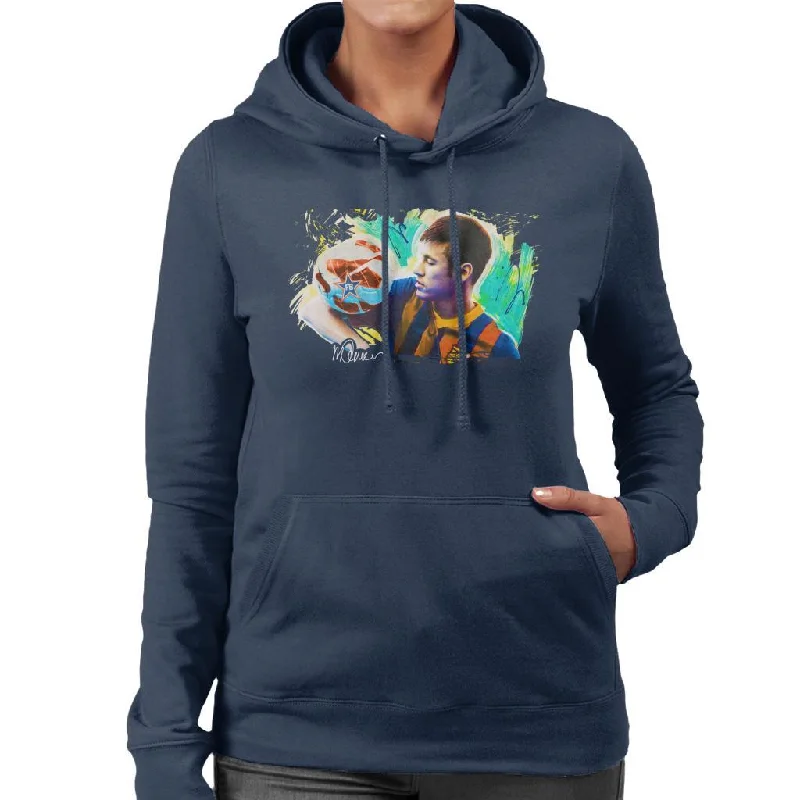 Sidney Maurer Original Portrait Of Neymar Barcelona Women's Hooded Sweatshirt Hoodie with Elastic Waist Stretchable Comfortable Sidney Maurer Original Portrait Of Neymar Barcelona Women's Hooded Sweatshirt Hoodie with Elastic Waist Stretchable Comfortable