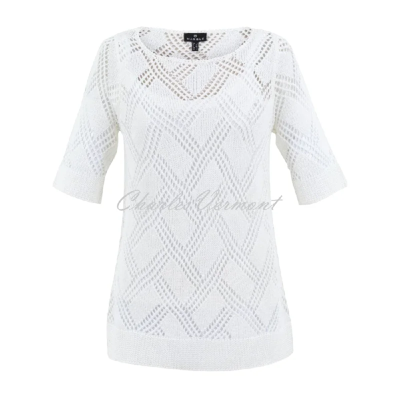 Marble Crochet Sweater Top - Style 7345-102 (Cream) Knit Fabric Woven Fabric Fleece Fabric Marble Crochet Sweater Top - Style 7345-102 (Cream) Knit Fabric Woven Fabric Fleece Fabric