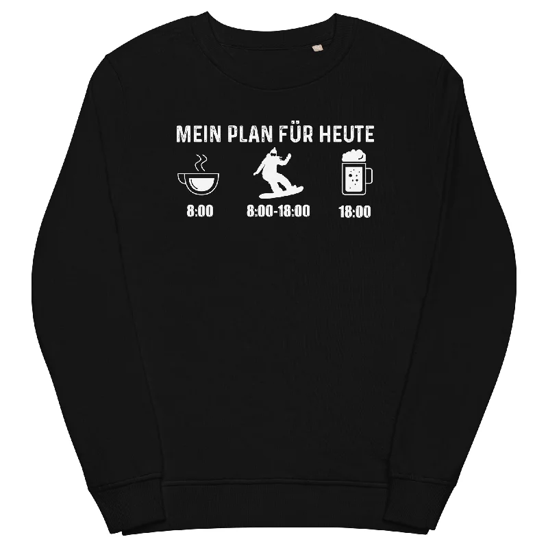 Mein Plan Für Heute 1 - Unisex Premium Organic Sweatshirt Hoodie with Hem Raw Edge Edgy Unfinished Mein Plan Für Heute 1 - Unisex Premium Organic Sweatshirt Hoodie with Hem Raw Edge Edgy Unfinished