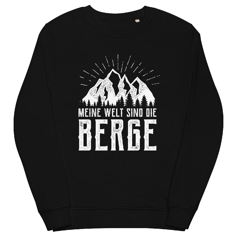 Meine Welt sind die Berge - Unisex Premium Organic Sweatshirt Hoodie with Belted Waist Structured Tailored Meine Welt sind die Berge - Unisex Premium Organic Sweatshirt Hoodie with Belted Waist Structured Tailored