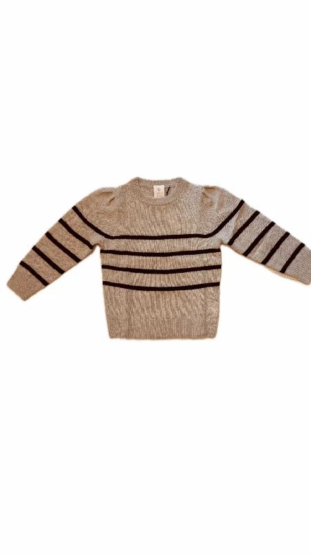 warm shop cashmere puff sleeve sweater sandwisp black stripe Collared Crew Neck Turtle Neck