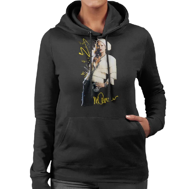 Sidney Maurer Original Portrait Of Supermodel Kate Moss Women's Hooded Sweatshirt Hoodie with Slim Fit Tailored Modern Sidney Maurer Original Portrait Of Supermodel Kate Moss Women's Hooded Sweatshirt Hoodie with Slim Fit Tailored Modern