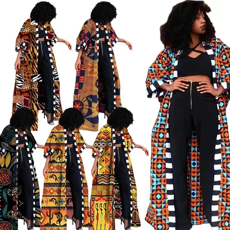 Wholesale new African national style women's coat Long printed windbreaker(CL9588) Turtleneck Wrap Cape Wholesale new African national style women's coat Long printed windbreaker(CL9588) Turtleneck Wrap Cape