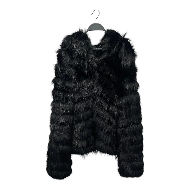 alice+olivia/Coat/LG/Fur/BLK/ Cotton Linen Terry