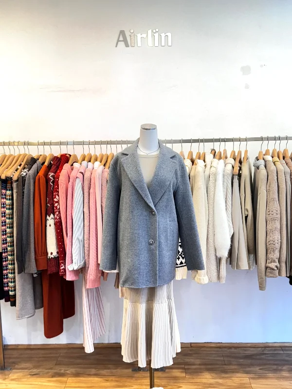Grey 100% cashmere coat Trapeze Tunic Caftan