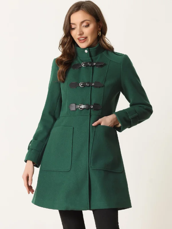 Stand Collar Coat Single Breasted Vintage Winter Outwear Coat Three-Quarter Sleeve Elbow Sleeve Wrist Sleeve Stand Collar Coat Single Breasted Vintage Winter Outwear Coat Three-Quarter Sleeve Elbow Sleeve Wrist Sleeve