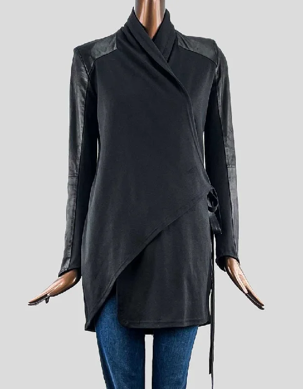 LaMARQUE COLLECTION Wrap Coat - Small Solid Print Jacquard