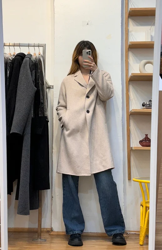 Wool + Cashmere Ivory Coat Kimono Robe Cloak
