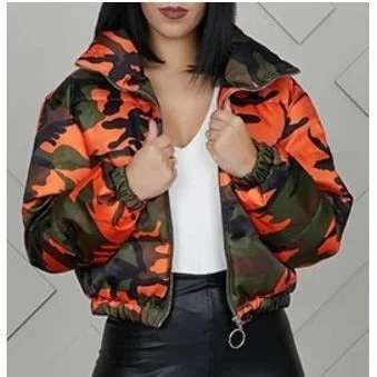 Wholesale women's autumn and winter fashion camouflage cotton coat(CL8258) Jersey Tulle Batik Wholesale women's autumn and winter fashion camouflage cotton coat(CL8258) Jersey Tulle Batik
