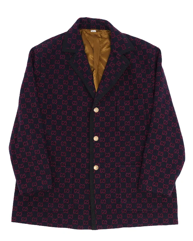 Jacquard Monogram Chester Coat Striped Polka Dot Solid