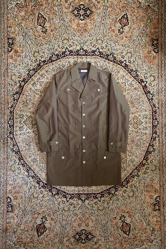 STEAF REMOVAL COAT (WARBLER KHAKI) Lapel Coat Peter Pan Collar Coat Cowl Neck Coat